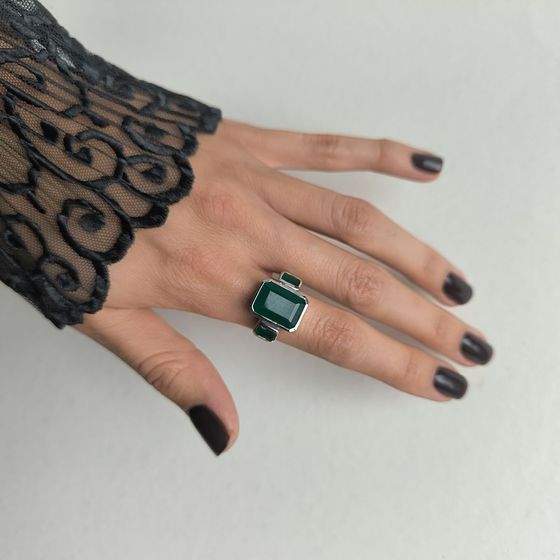 Срібна каблучка з агатом 7,162 карата