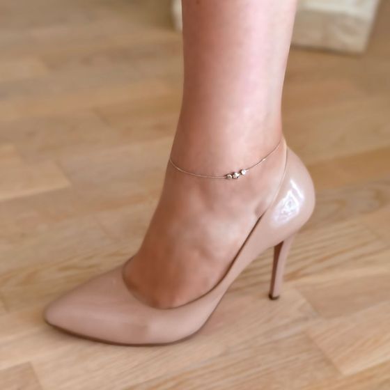 Срібний браслет на ногу без каменів