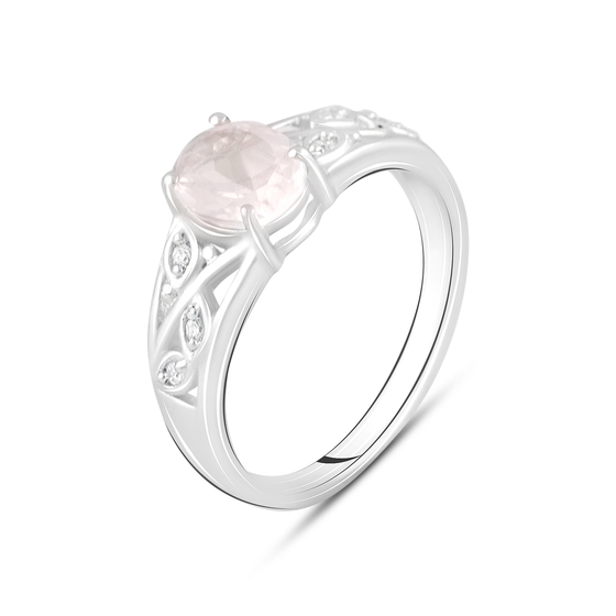 Серебряное кольцо с розовым кварцем 1.271ct