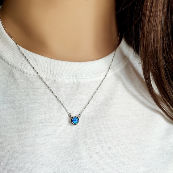 Срібне кольє з опалом 0.219ct