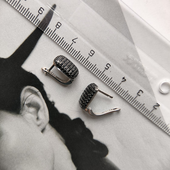 Silver earrings with Phianites