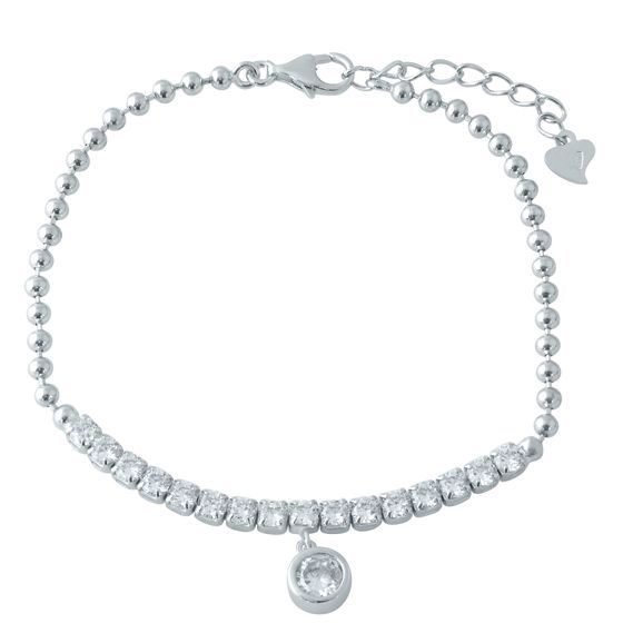 Silver bracelet with phianites