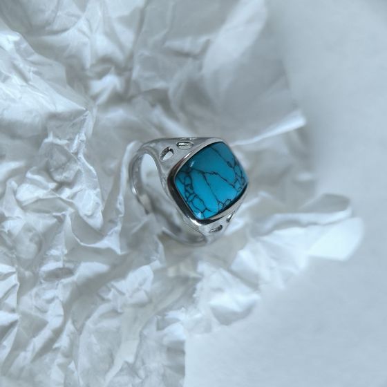 Silver ring with turquoise