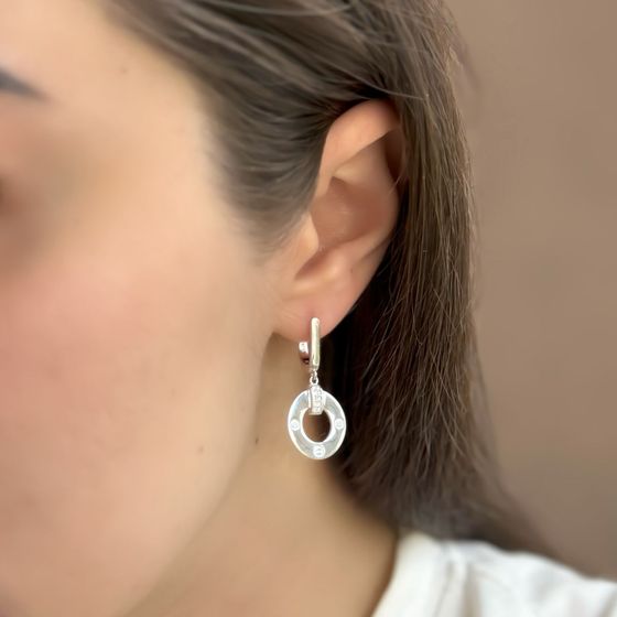 Срібні сережки з фіанітами