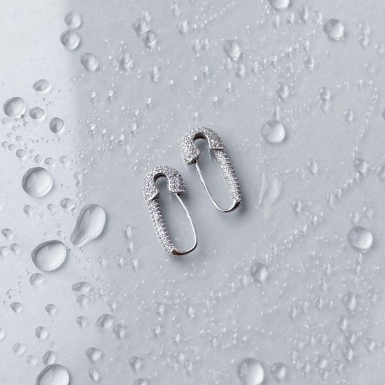 Silver Earrings with Fianites