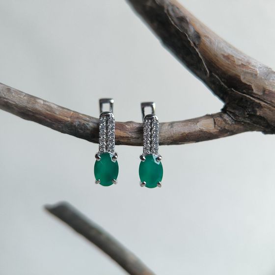 Срібні сережки з агатом 1.617ct