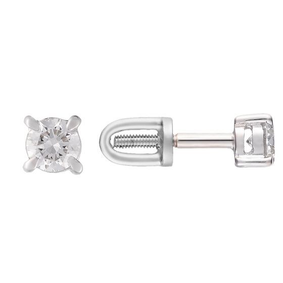 Золоті сережки з діамантом 0.12ct