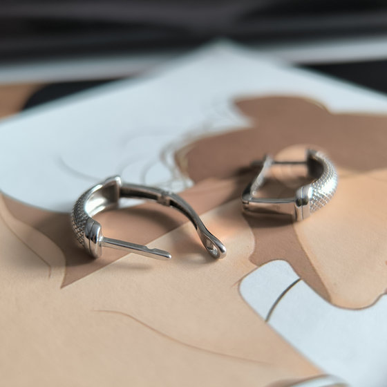 Silver earrings without stones