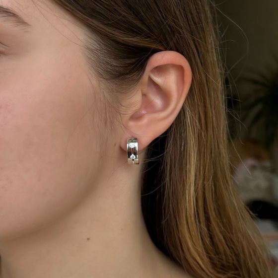 Срібні сережки з фіанітами