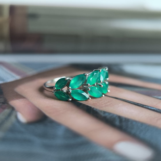 Серебряное кольцо с агатом 1.805ct