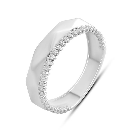 Срібна каблучка з фіанітами 0.35ct