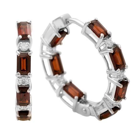 Срібні сережки з гранатом 6.17ct