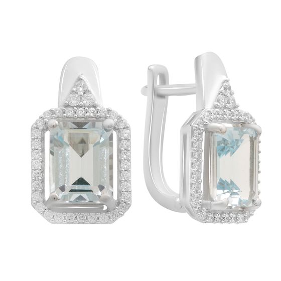 Серебряные серьги с топазом 6.572ct