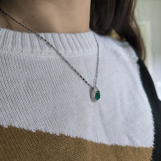 Срібна підвіска зі смарагдом nano 2.238ct