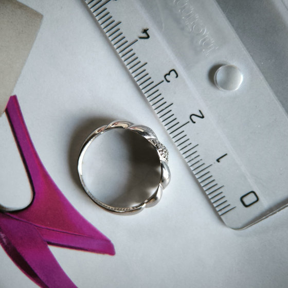 Silver ring with cubic zirconia
