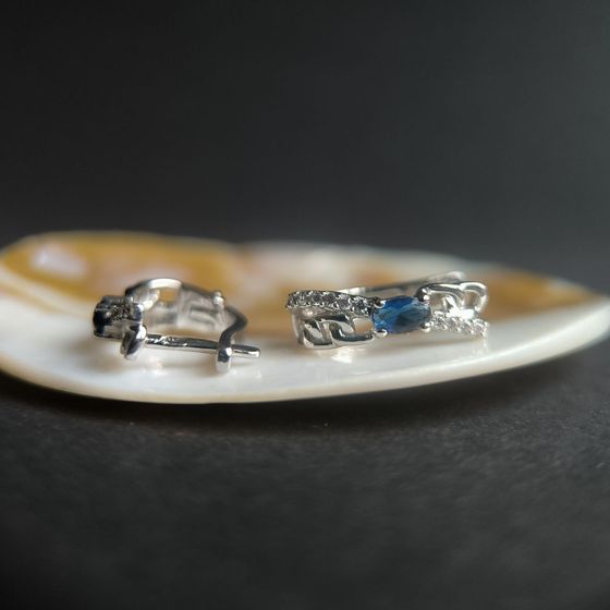 Срібні сережки з сапфіром nano 0.638ct