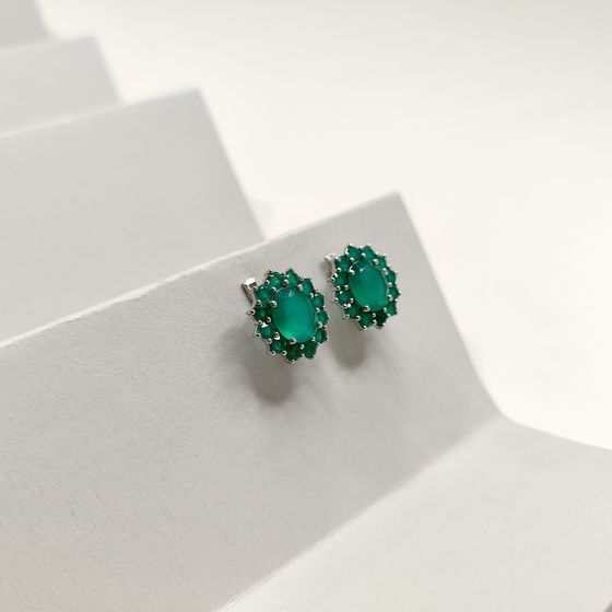 Срібні сережки з агатом 6,913 карата