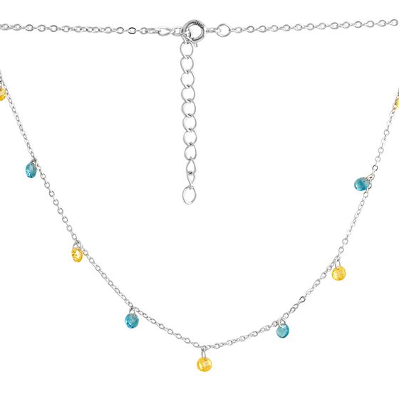 Silver necklace with phianites