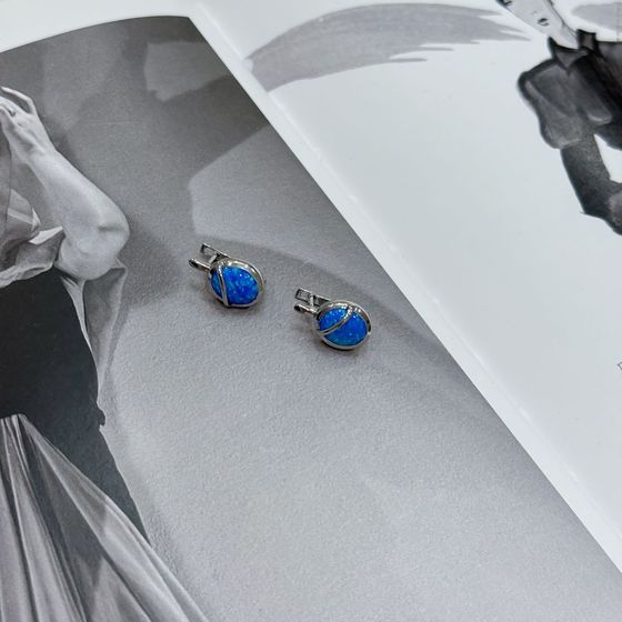 Silver earrings with opal 2.06ct