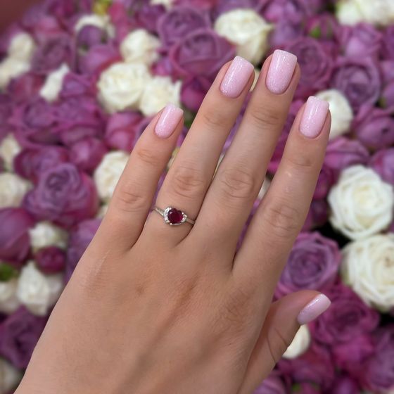 Silver ring with ruby 1.055ct