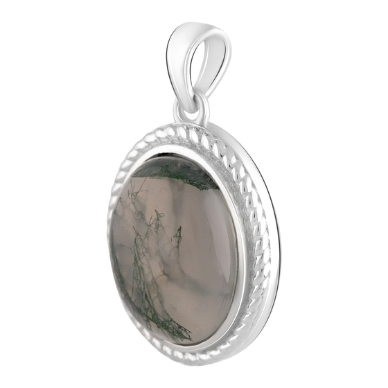 Серебряная подвеска с агатом