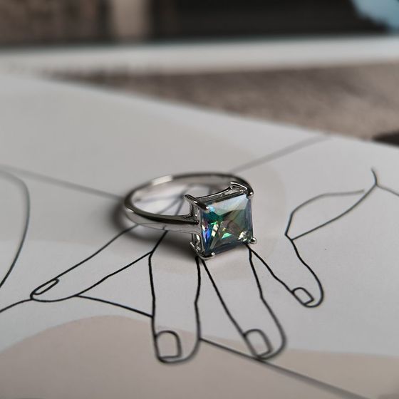 Серебряное кольцо с мистик топазом 1.908ct