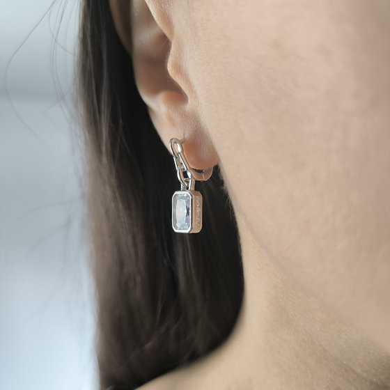 Срібні сережки з фіанітами