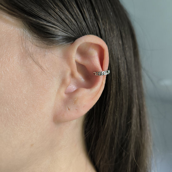 Silver earrings without stones