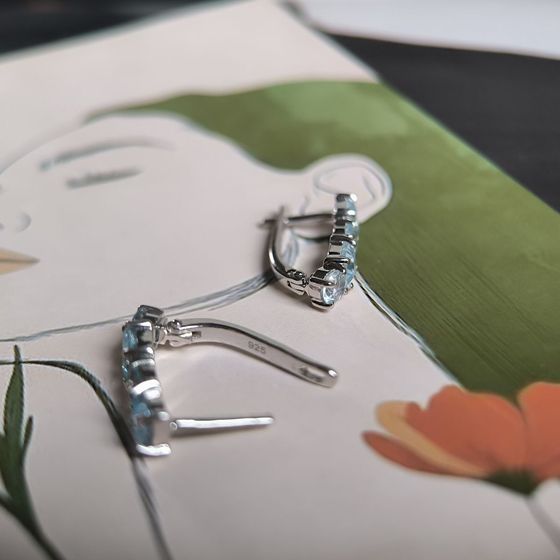 Серебряные серьги с топазом 2.725ct