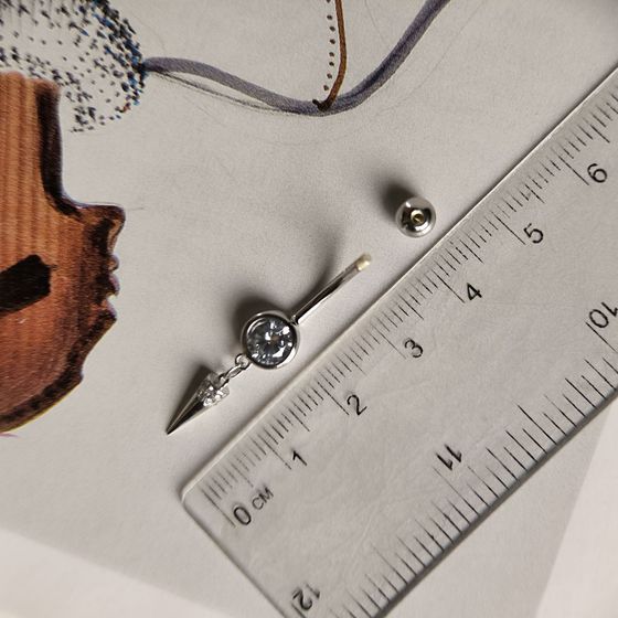 Серебряный пирсинг с фианитами