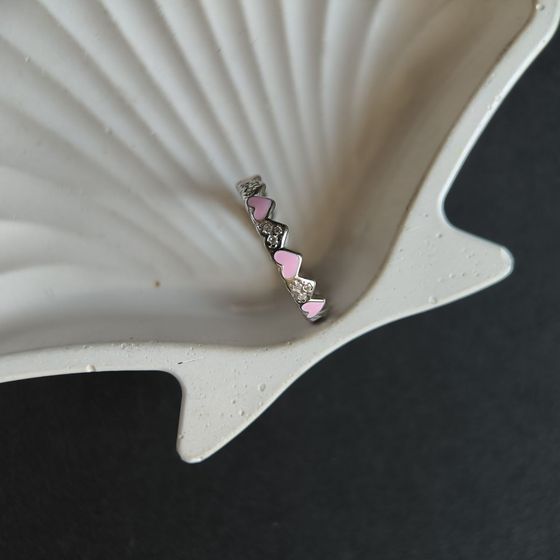 Silver ring with yemallu, fianites