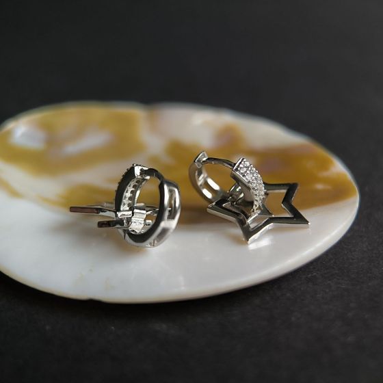 Silver Earrings with Fianites