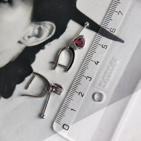 Silver earrings with nano garnet 1.61ct