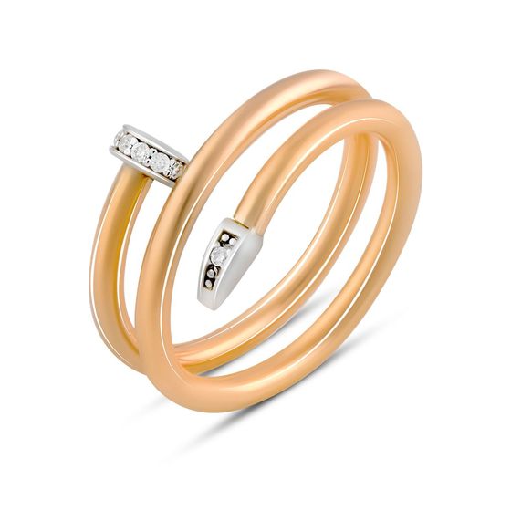 Золотое кольцо с фианитами 0.11ct