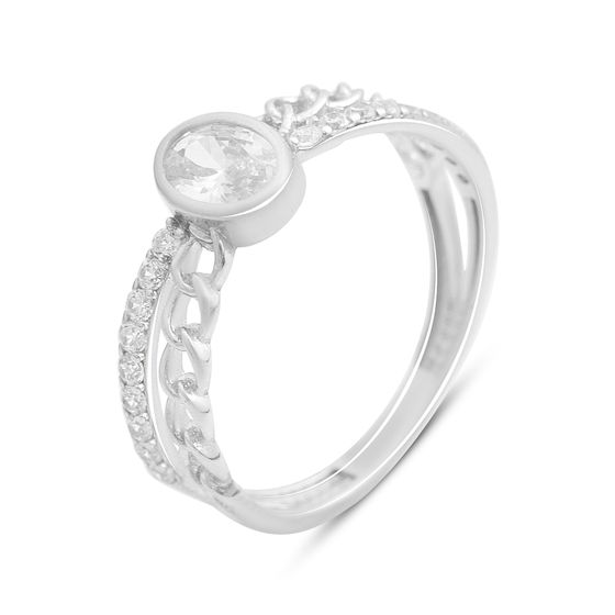 Silver ring with cubic zirconia