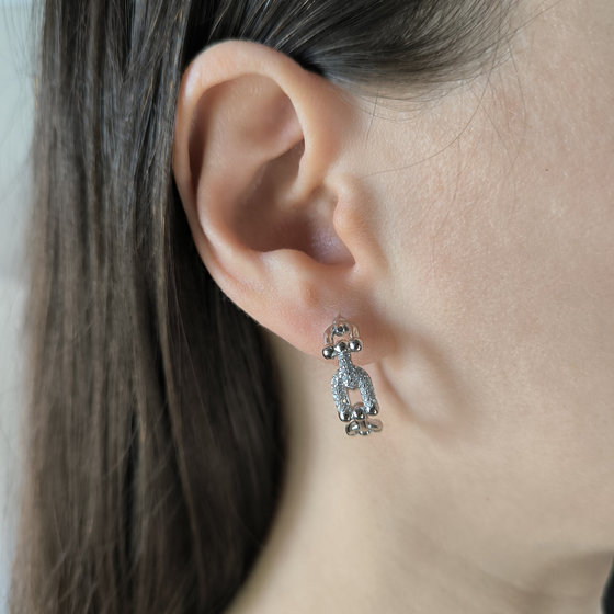 Silver earrings with cubic zirconia