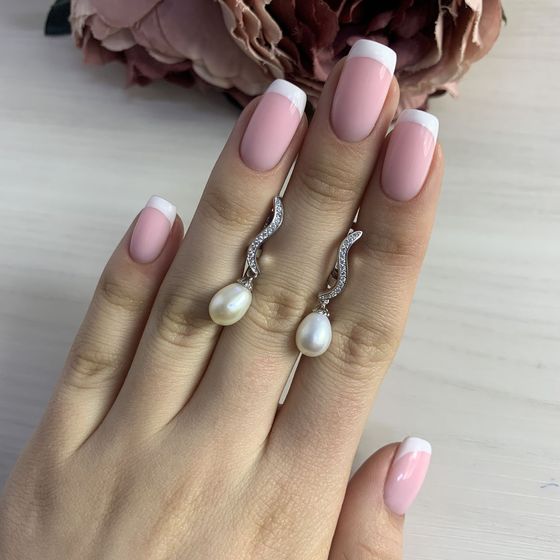 Срібні сережки з перлами 11ct