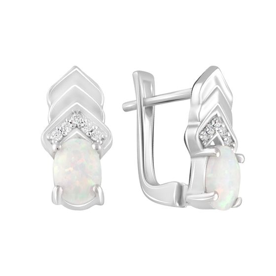 Срібні сережки з опалом 0.588ct