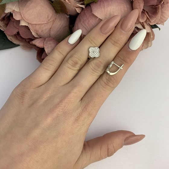 Срібні сережки з фіанітами