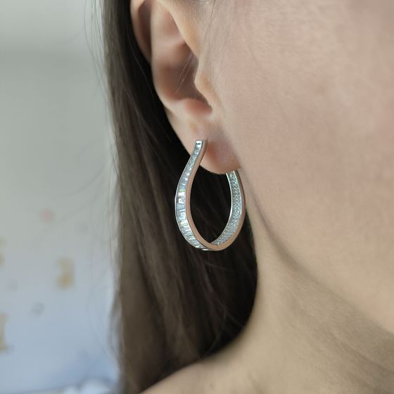 Срібні сережки з фіанітами