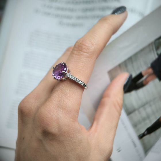 Silver ring with alexandrite 5.378ct