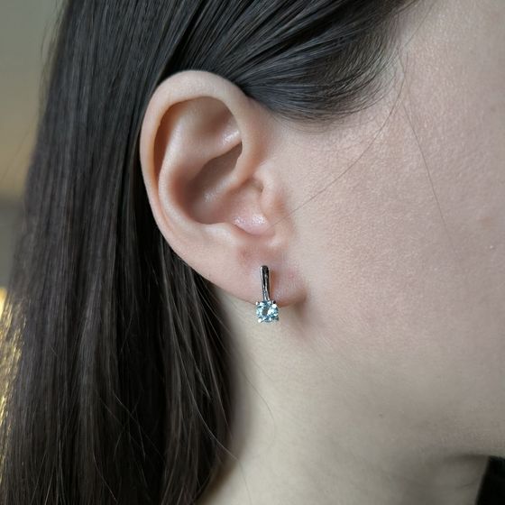 Серебряные серьги с топазом 1.21ct