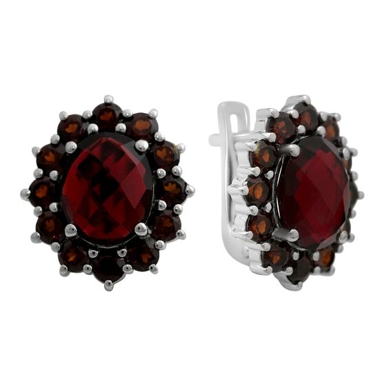 Серебряные серьги с гранатом nano 8.014ct