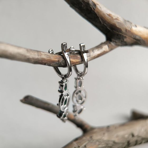 Срібні сережки з містик топазом 2.11ct