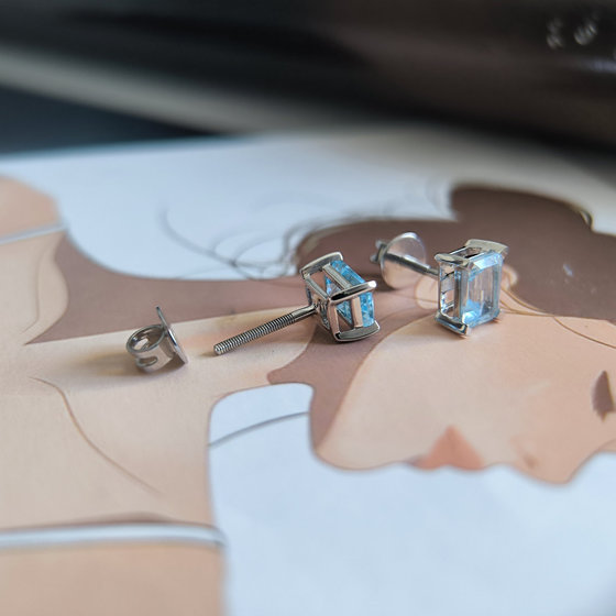 Срібні сережки з топазом 2,438 карата