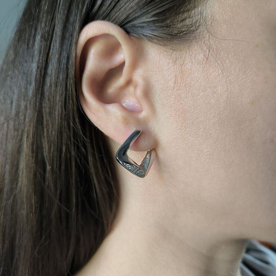 Срібні сережки з фіанітами