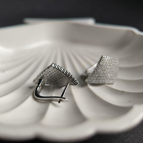 Silver Earrings with Fianites