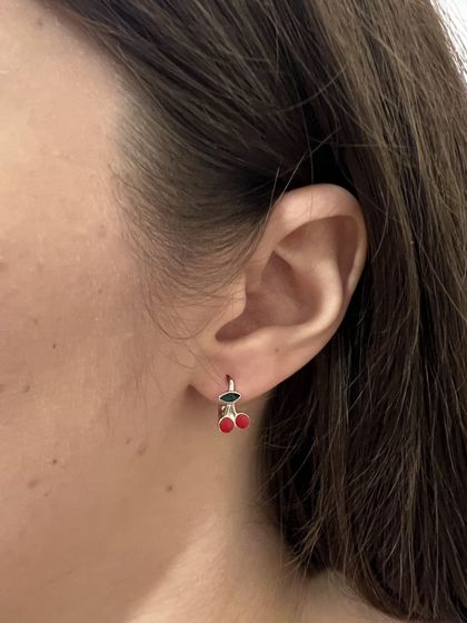 Срібні сережки з емаллю