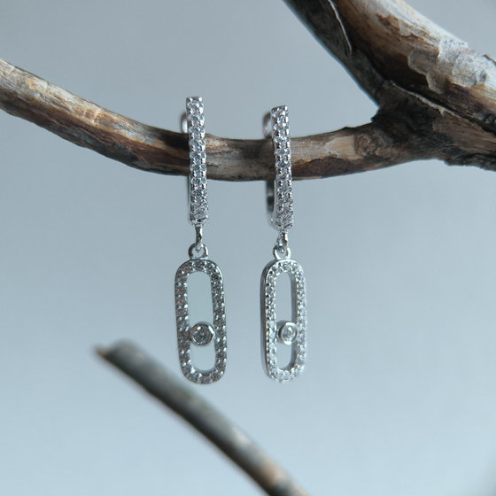 Срібні сережки з фіанітами