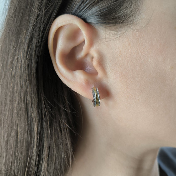 Silver earrings without stones